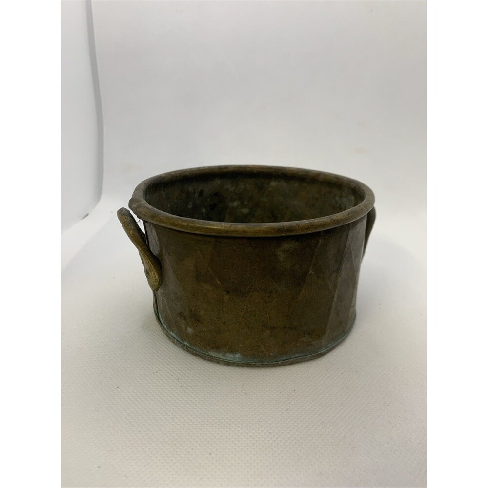 Antique Miniature Copper Pot Bucket Cauldron Primitive 2.5 Inch -